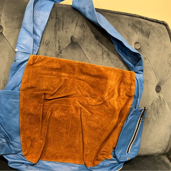 NWOT / Genuine suede and vegan leather Vintage Animal Print Tote Bag - Picture 3 of 5